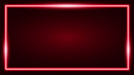 Square rectangle picture frame with red neon © Artzi