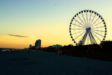 ferris wheel at sunset