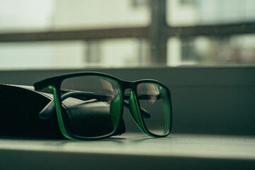 Glasses on a table