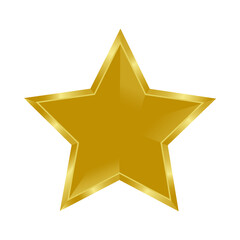 Golden Star. Rank, customer product rating, feedback, award, premium quality for website and mobile apps. 3d Star vector illustration isolated on white background.