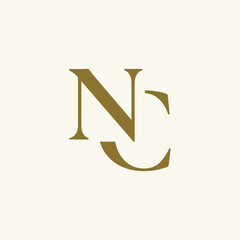 Letter NC, CN, N, C Logo Identity. Initials CN Simple and Luxury Logo for Brand Identity - obrazy, fototapety, plakaty
