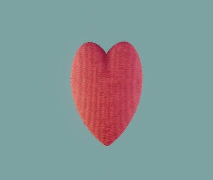 Moving fabric 3D heart in red color. World Heart Day