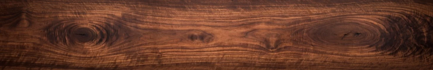 Fotobehang Walnut wood texture. Super long walnut planks texture background.Texture element © Guiyuan