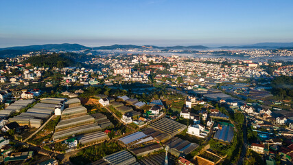 aerial view of the city,,