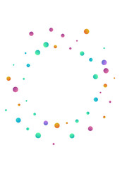 Rainbow Circle Decoration Vector  White