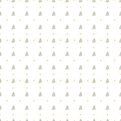 Sketch Christmas Tree Seamless Pattern, New Year Background