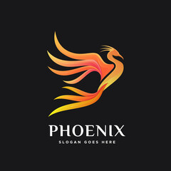 Gradient Phoenix Bird Logo Modern Vector Design
