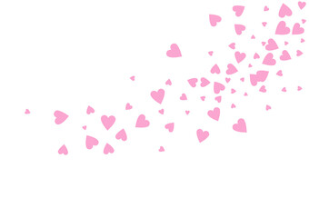 Pink Heart Vector White Backgound. Birthday