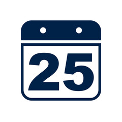 Calendar 25 icon logo template isolated on white background.