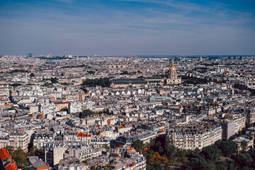Landscape of Paris from the first floor of the Eiffel Tower