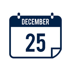 Calendar 25 icon logo template isolated on white background.