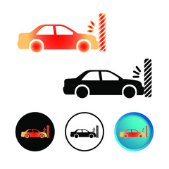 Abstract Car Crash Icon Set