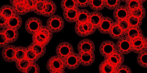 Dark red vector pattern with coronavirus elements.