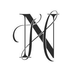 nh,hn, monogram logo. Calligraphic signature icon. Wedding Logo Monogram. modern monogram symbol. Couples logo for wedding