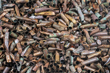 fine copper scrap with visible details. background