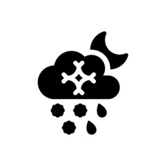 Night snow rain icon