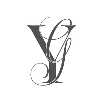 yg, gy, monogram logo. Calligraphic signature icon. Wedding Logo Monogram. modern monogram symbol. Couples logo for wedding