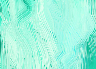 Beautiful abstract gradient background of trendy neo mint light green turquoise colors and shades. Paintbrush strokes on textured canvas. Wallpaper 