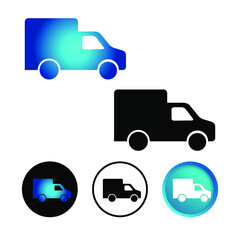 Abstract Delivery Truck Icon Set