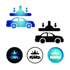 Abstract Destroying Car Icon Set