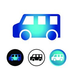 Abstract Mini Bus Icon Set