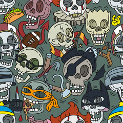 spooky skulls of cartoons