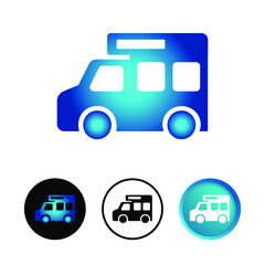 Abstract Trailer Car Icon Set
