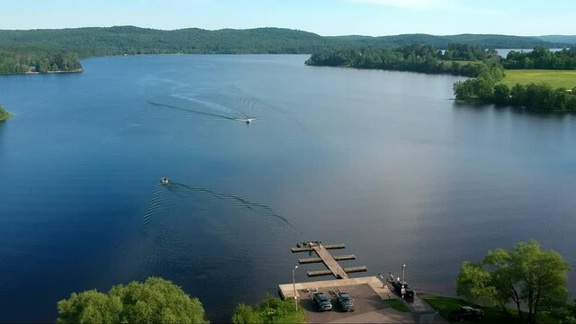 a lake on a sunny summer day