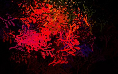 Dark Multicolor vector natural artwork with trees, branches.