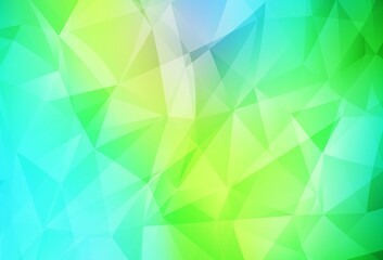 Light Blue, Green vector polygonal background.