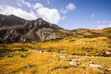 Obraz premium Mountain landscape in Campcardos valley, Pyrenees, France
