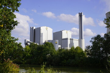 Fototapeta na wymiar Coal exit. Coal power plant in Hanover. The power plant in the Hanover - Stöcken district is to gradually go offline from 2024. 