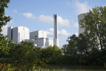 Fototapeta na wymiar Coal exit. Coal power plant in Hanover. The power plant in the Hanover - Stöcken district is to gradually go offline from 2024. 