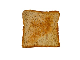 slice of toast on white background