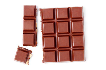Chocolate bar with nuts