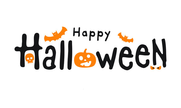 Halloween heading text on a white background