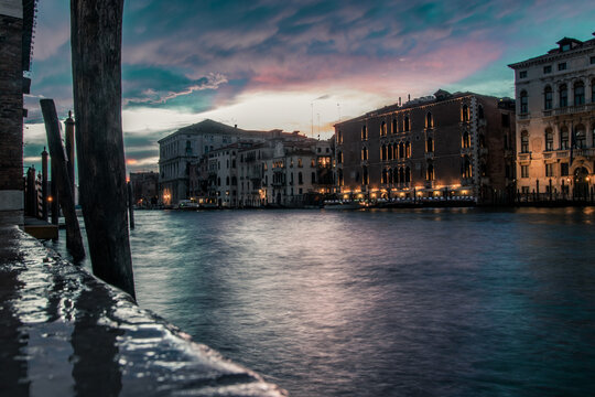 long exposure on grand canal in venice