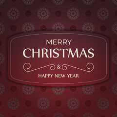 Fototapeta na wymiar Festive Brochure Merry Christmas and Happy New Year Red color with luxury ornament