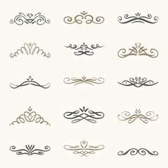 Set of calligraphic vignettes