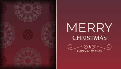 Festive Brochure Merry Christmas Red with luxury pattern