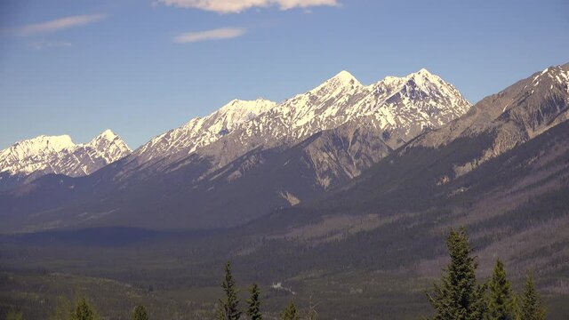 the rocky mountains on a spring day
