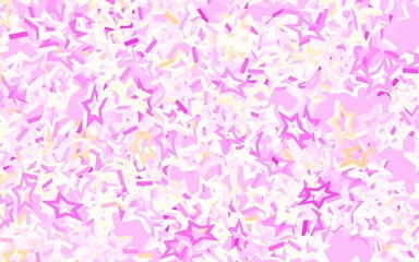 Light Pink, Yellow vector template with sky stars.