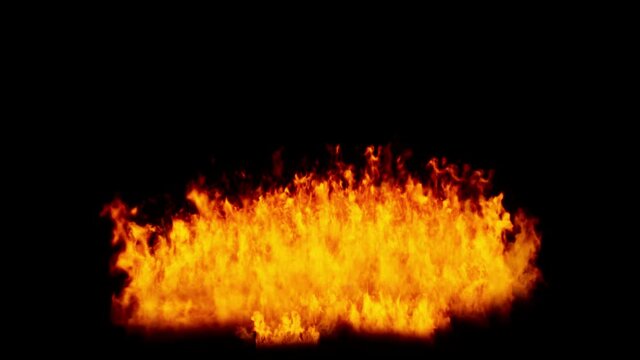 Realistic burning and blazing with colors of flames and fire Isolated by Alpha channel (transparent background)  to enhance any video presentation or animation movie or Cinematic clips