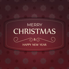 Merry Christmas Red Color Brochure Template with Luxury Ornament