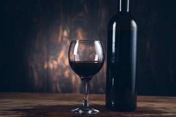 glass and bottle of wine