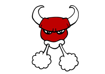 tète de taureau qui crache de la vapeur