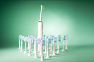large group of dental toothbrushes