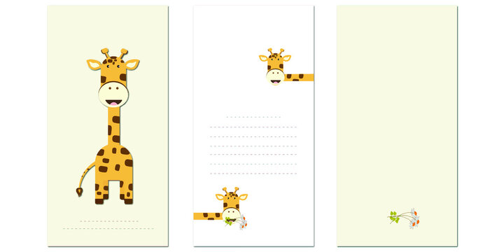 Giraffe. Notebook . For writing down secrets. For kids. giraffe in the jungle