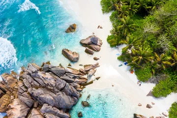 Anse Cocos - einer der schönsten Strände der Seychellen. Insel La Digue, Seychellen © proslgn