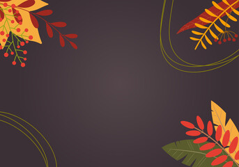 Fototapeta na wymiar Autumn background with leaves and space for text. Fall season banner with foliage and copyspace. Vector illustration.